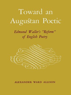 cover image of Toward an Augustan Poetic